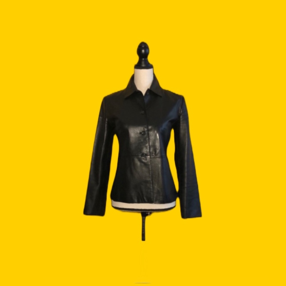 Banana Republic leather button down Jacket